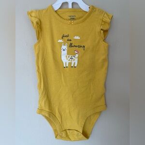 5/$25 Girl’s Size 24M Carter’s Yellow Just So Llamazing llama Onesie